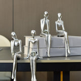 Maxbell Modern Thinker Statue Abstract Art Figurine Sculpture for Bookshelf Desktop 9.5cmx8.8cmx20cm