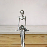 Maxbell Modern Thinker Statue Abstract Art Figurine Sculpture for Bookshelf Desktop 9.5cmx8.8cmx20cm