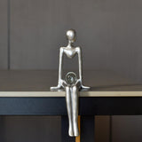 Maxbell Modern Thinker Statue Abstract Art Figurine Sculpture for Bookshelf Desktop 9.5cmx8.8cmx20cm