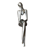 Maxbell Modern Thinker Statue Abstract Art Figurine Sculpture for Bookshelf Desktop 9cmx5cmx20cm