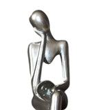 Maxbell Modern Thinker Statue Abstract Art Figurine Sculpture for Bookshelf Desktop 9cmx5cmx20cm