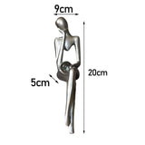 Maxbell Modern Thinker Statue Abstract Art Figurine Sculpture for Bookshelf Desktop 9cmx5cmx20cm