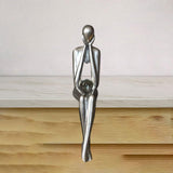 Maxbell Modern Thinker Statue Abstract Art Figurine Sculpture for Bookshelf Desktop 10cmx4.5cmx20cm