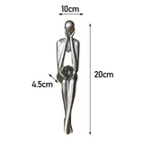 Maxbell Modern Thinker Statue Abstract Art Figurine Sculpture for Bookshelf Desktop 10cmx4.5cmx20cm