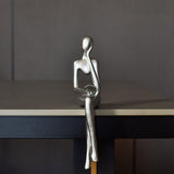 Maxbell Modern Thinker Statue Abstract Art Figurine Sculpture for Bookshelf Desktop 9.5cmx4.5cmx20cm