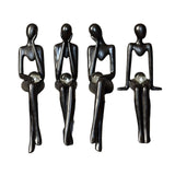 Maxbell Modern Abstract Thinker Statue Figurine Crafts for Living Room Desktop Decor 9.5cmx8.8cmx20cm