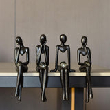 Maxbell Modern Abstract Thinker Statue Figurine Crafts for Living Room Desktop Decor 9.5cmx8.8cmx20cm