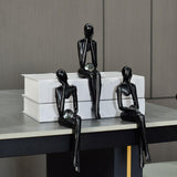 Maxbell Modern Abstract Thinker Statue Figurine Crafts for Living Room Desktop Decor 9.5cmx8.8cmx20cm