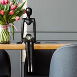 Maxbell Modern Abstract Thinker Statue Figurine Crafts for Living Room Desktop Decor 9.5cmx8.8cmx20cm