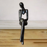 Maxbell Modern Abstract Thinker Statue Figurine Crafts for Living Room Desktop Decor 9cmx5cmx20cm