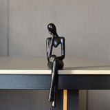 Maxbell Modern Abstract Thinker Statue Figurine Crafts for Living Room Desktop Decor 9cmx5cmx20cm