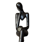 Maxbell Modern Abstract Thinker Statue Figurine Crafts for Living Room Desktop Decor 9cmx5cmx20cm