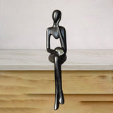 Maxbell Modern Abstract Thinker Statue Figurine Crafts for Living Room Desktop Decor 9.5cmx4.5cmx20cm