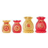 Maxbell Resin Flower Vase Blessed Bag Shape Sculpture Art Decor Centerpiece Figurine Aureate and Small