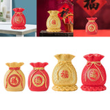 Maxbell Resin Flower Vase Blessed Bag Shape Sculpture Art Decor Centerpiece Figurine Aureate and Small