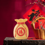 Maxbell Resin Flower Vase Blessed Bag Shape Sculpture Art Decor Centerpiece Figurine Aureate and Small