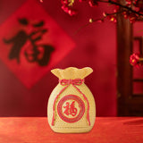 Maxbell Resin Flower Vase Blessed Bag Shape Sculpture Art Decor Centerpiece Figurine Aureate and Small