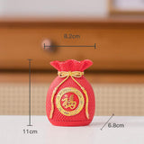 Maxbell Resin Flower Vase Blessed Bag Shape Sculpture Art Decor Centerpiece Figurine Red and Small