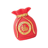 Maxbell Resin Flower Vase Blessed Bag Shape Sculpture Art Decor Centerpiece Figurine Red and Small