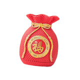 Maxbell Resin Flower Vase Blessed Bag Shape Sculpture Art Decor Centerpiece Figurine Red and Small
