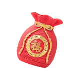 Maxbell Resin Flower Vase Blessed Bag Shape Sculpture Art Decor Centerpiece Figurine Red and Small