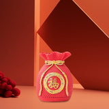 Maxbell Resin Flower Vase Blessed Bag Shape Sculpture Art Decor Centerpiece Figurine Red and Small