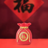 Maxbell Resin Flower Vase Blessed Bag Shape Sculpture Art Decor Centerpiece Figurine Red and Small