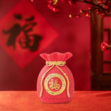 Maxbell Resin Flower Vase Blessed Bag Shape Sculpture Art Decor Centerpiece Figurine Red and Small