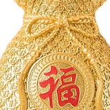 Maxbell Resin Flower Vase Blessed Bag Shape Sculpture Art Decor Centerpiece Figurine Aureate and Large