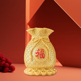 Maxbell Resin Flower Vase Blessed Bag Shape Sculpture Art Decor Centerpiece Figurine Aureate and Large