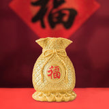 Maxbell Resin Flower Vase Blessed Bag Shape Sculpture Art Decor Centerpiece Figurine Aureate and Large