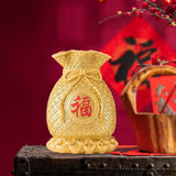 Maxbell Resin Flower Vase Blessed Bag Shape Sculpture Art Decor Centerpiece Figurine Aureate and Large