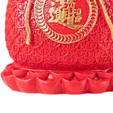 Maxbell Resin Flower Vase Blessed Bag Shape Sculpture Art Decor Centerpiece Figurine Red and Large