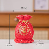 Maxbell Resin Flower Vase Blessed Bag Shape Sculpture Art Decor Centerpiece Figurine Red and Large