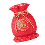 Maxbell Resin Flower Vase Blessed Bag Shape Sculpture Art Decor Centerpiece Figurine Red and Large