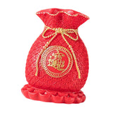 Maxbell Resin Flower Vase Blessed Bag Shape Sculpture Art Decor Centerpiece Figurine Red and Large