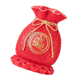 Maxbell Resin Flower Vase Blessed Bag Shape Sculpture Art Decor Centerpiece Figurine Red and Large