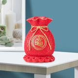 Maxbell Resin Flower Vase Blessed Bag Shape Sculpture Art Decor Centerpiece Figurine Red and Large
