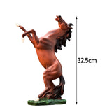 Maxbell 12.8''H Standing Horse Resin Statue Ornament for Decoration Accessories Brown