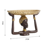 Maxbell Tribal Lady Statue Tray African Human Sculpture Collectible Office Table