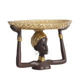 Maxbell Tribal Lady Statue Tray African Human Sculpture Collectible Office Table