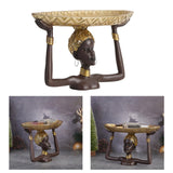 Maxbell Tribal Lady Statue Tray African Human Sculpture Collectible Office Table