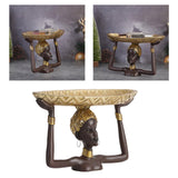 Maxbell Tribal Lady Statue Tray African Human Sculpture Collectible Office Table
