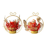 Maxbell Metal Vase Fake Flower Craft Figurine for Gift Party Ceremony Supplies Cat