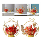 Maxbell Metal Vase Fake Flower Craft Figurine for Gift Party Ceremony Supplies Cat