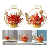 Maxbell Metal Vase Fake Flower Craft Figurine for Gift Party Ceremony Supplies Cat