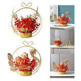 Maxbell Metal Vase Fake Flower Craft Figurine for Gift Party Ceremony Supplies Cat