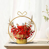 Maxbell Metal Vase Fake Flower Craft Figurine for Gift Party Ceremony Supplies Cat