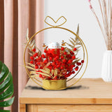 Maxbell Metal Vase Fake Flower Craft Figurine for Gift Party Ceremony Supplies Cat