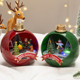 Maxbell Christmas Scene Village Houses Luminous Town House for Room Kids Decoration red